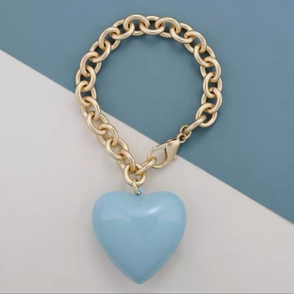 🩵Roxanne Assoulin The Puffy Heart Bracelet in baby blue
